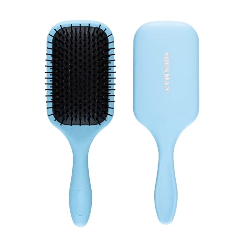 Denman (Blue) Large Paddle Cushion Hair Brush for Blow Drying & Detangling - Comfortable Styling, Straightening & Smoothing - For Women and Men, P083