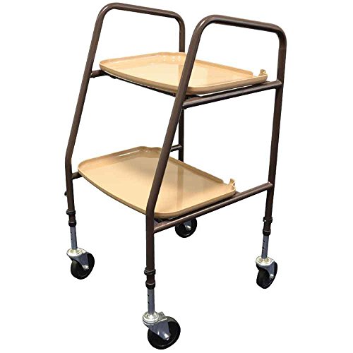 NRS Healthcare N85146 S ergonomischer Rollwagen/Tischwagen mit 2 Tabletts - flach verpackt