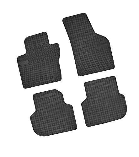 Bär-AfC VW05033 Gummimatten Auto Fußmatten Schwarz, Erhöhter Rand, Set 4-teilig, Passgenau für Modell Siehe Details