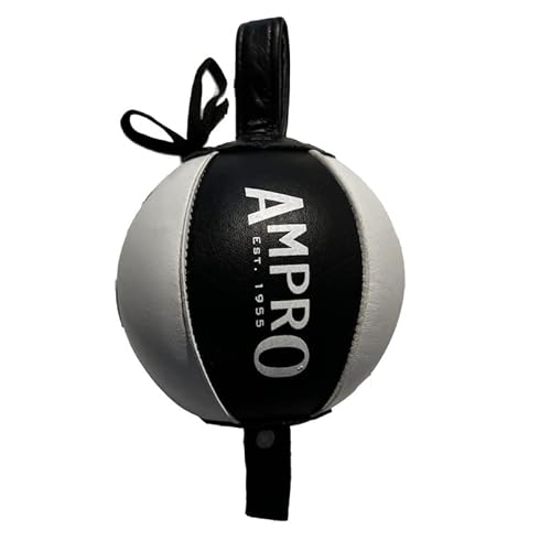 AMPRO Itty Bitty Micro Reaction Pro Ball – Schwarz/Weiß – 12,7 cm / Doppelendtasche / Boden- bis Deckenkugel