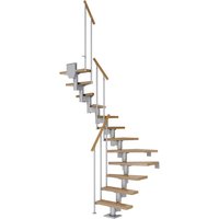 Dolle Mittelholmtreppe Dublin Eiche Perlgrau GH bis 315 cm 1/2 Gewendelt 69 cm