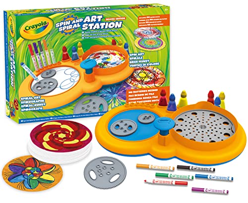 CRAYOLA - Super Set Gira und Kreieren Sie Deluxe, um Mandala und Farbwirbel mit Filzstiften und bunten Tinten, kreative Aktivität und Geschenk für Kinder, 6 Jahre, mehrfarbig, 74-7499