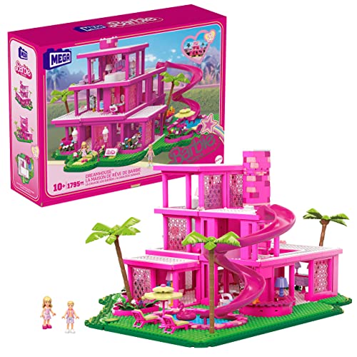 ​​ MEGA Barbie The Movie Building Toys for Adults, DreamHouse Replica with 1795 Pieces, Barbie and Ken Micro-Dolls and Accessories, for Collectors, HPH26