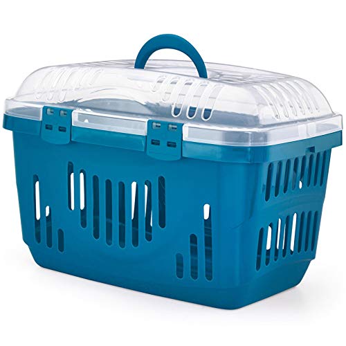 Cat Centre Transportbox Katze Open Top Katzentransportbox Katzenkorb Katzenbox Transportbehälter Blau 49 x 34 x 32 cm