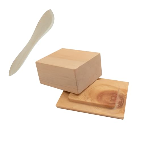 Buttedose aus 100 % unbehandeltem Buchenholz - für 250 g Butterrwürfel - 3-teilig - MADE IN AUSTRIA - Butterdose Holzdeckel - Butterdose Holzboden