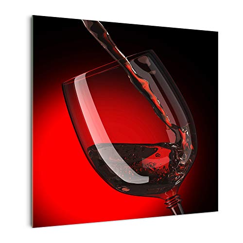 DekoGlas Küchenrückwand 'Glas mit Wein' in div. Größen, Glas-Rückwand, Wandpaneele, Spritzschutz & Fliesenspiegel