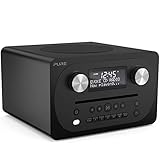 Pure Evoke C-D4 All-in-One-Musikanlage (CD, DAB/DAB+, Digitalradio, UKW-Radio, Internetradio, Bluetooth, Weckfunktionen und Sleep-Timer, 20 Senderspeicherplätze, AUX), Siena Schwarz