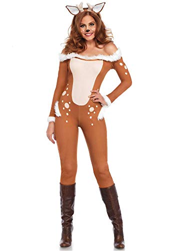 shoperama Darling Deer Bambi REH Damen Kostüm von Leg Avenue Overall Rehkitz Rentier Hirsch, Größe:M
