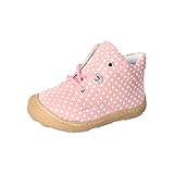 PEPINO Ricosta Mädchen Stiefel DOTS,Kinder Boots,WMS:Mittel,lose Einlage,Leder,Kids,Kinderschuhe,schnürstiefel,Strawberry (310),22 EU