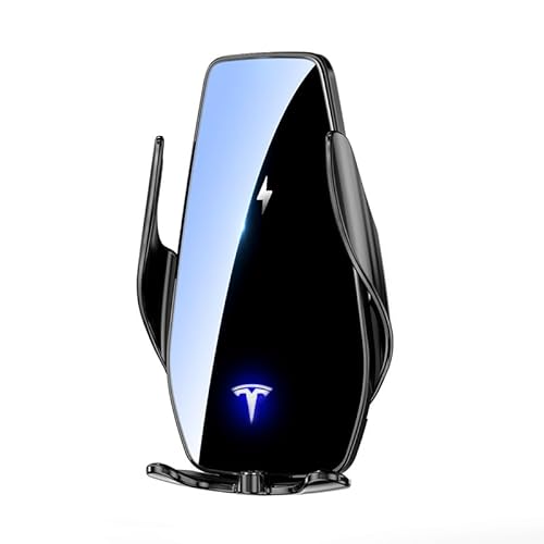 XPKKJQ Verstellbarer Autotelefonhalter für Tesla Model S Model-S 2013-2021 2022, Handyhalter Auto für das Armaturenbrett und die Windschutzscheibe,A Black