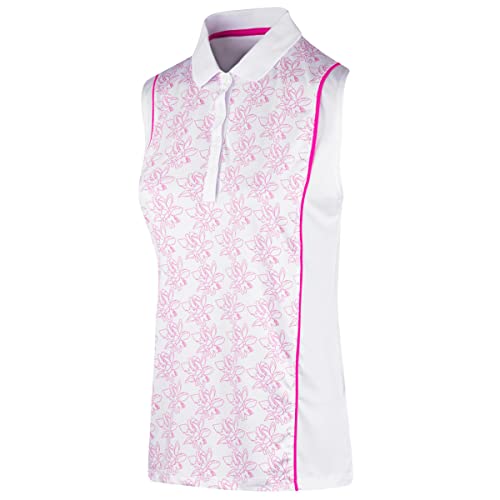 Island Green Damen Golf-Poloshirt mit Freesie-Druck, ärmellos, 2022