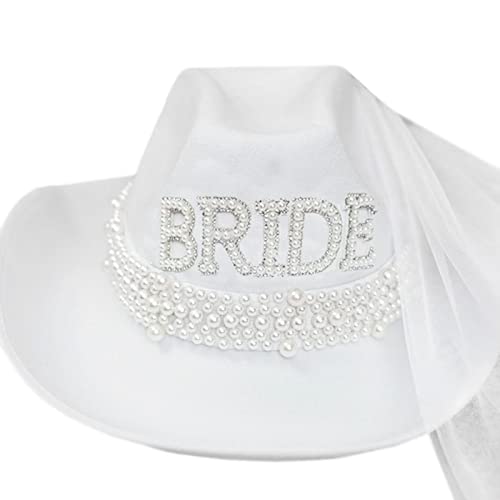 Cowboy Hüte, Weiß Elegant Cowgirl Hut Braut Hochzeit Foto Kostüm Requisiten Sommer Outdoor Frauen Mädchen Hut Western Stil Cowboy Caps