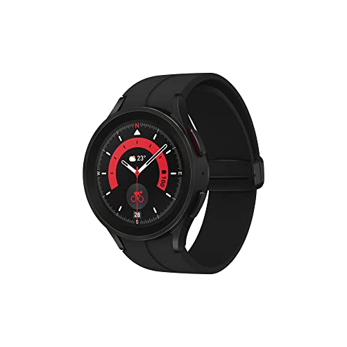 Samsung Galaxy Watch5 Pro Smartwatch, Gesundheits-Tracker, Sportuhr, Lange Batterie, Bluetooth, 45 mm, Schwarz, Verlängerung 1 Jahr [ausgeschlossen Amazon] – Version FR