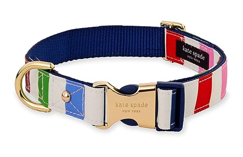 Kate Spade New York Niedliches Hundehalsband, goldfarbene Metallschnalle, 39,4 cm bis 61 cm, verstellbares Hundehalsband für weibliche oder männliche Hunde, stilvolles Hundehalsband für mittelgroße