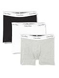 Calvin Klein Herren 3er Pack Boxer Briefs Baumwolle mit Stretch, Mehrfarbig (Black/White/Grey Heather), S