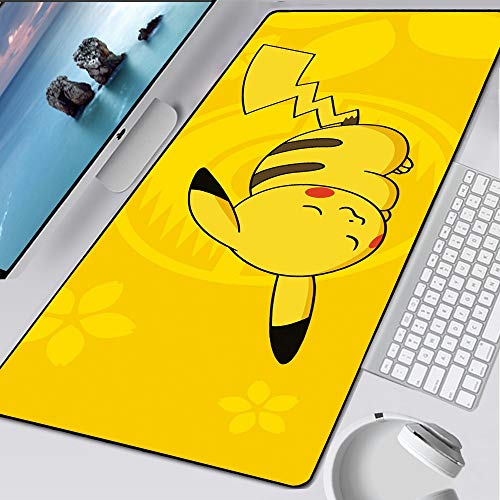 BILIVAN Pokemons XXL Cartoon Mousepad Cute Gamer Gaming Mauspad Gummi Groß Notebook PC Zubehör Laptop Padmouse Tastatur Spielmatte (900 x 400 x 3 mm, 4)