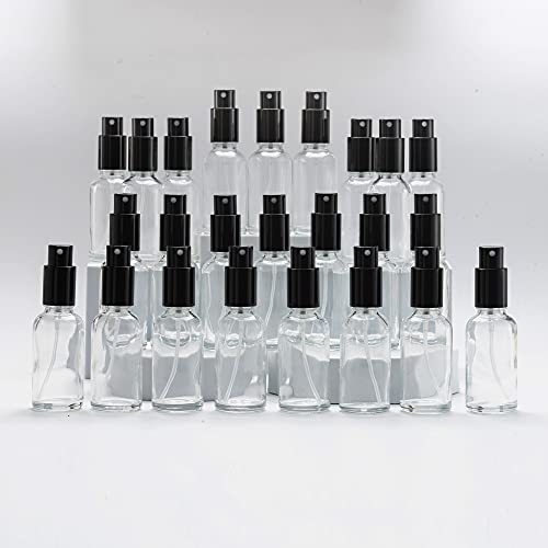 Yizhao Transparent Leer Sprühflasche Glas 30ml mit [zerstäuber], Sprühflasche Klein für Ätherisches Öl,Aromatherapie,Parfüm,Massage,Reiseflüssigkeit, Make-up,Tragbare Kosmetikflaschen–24Pcs