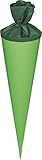 Heyda 204870054 Schultüten-Rohlinge mit Filzverschluss (Höhe 70 cm, Durchmesser 19 cm, Karton, 380g/m²) grün