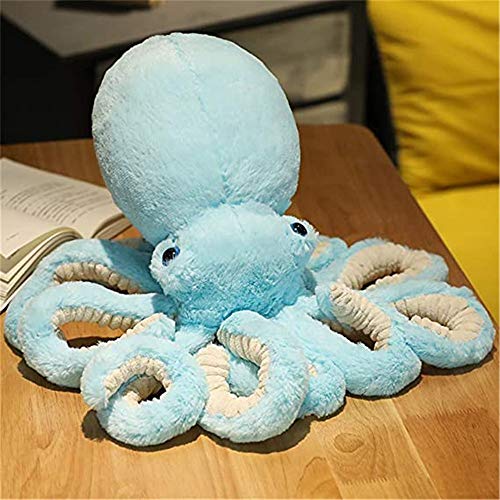 Krake Plüschtier Octopus Plüsch Puppe Spielzeug Große Geformt Cuddly Kuscheltier Oktopus Geburtstag Geschenke (Blau,65cm)