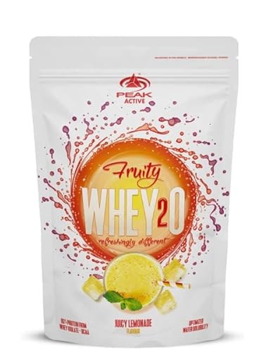 PEAK Fruity wHey2O - 750g Geschmack Juicy Lemonade I Protein I Whey Isolat I Clear Whey I BCAA I perfekte Löslichkeit I Muskelaufbau I Softdrink I Erfrischungsgetränk I Diät