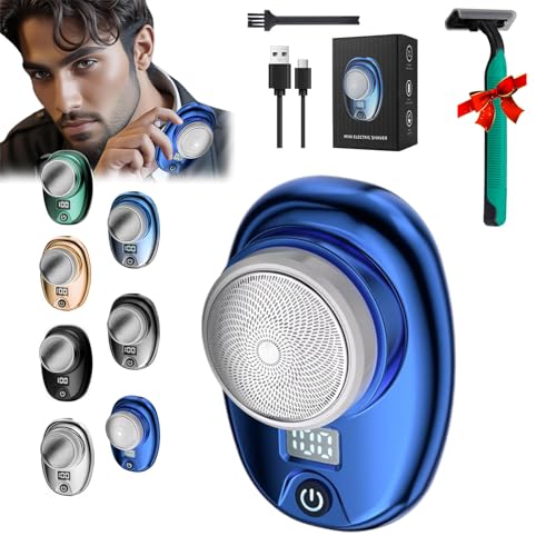 Onthpointe Mini Electric Shaver, Powerful Storm Shaver for Men, Versatile Dual Wet and Dry Shaving Shaver for Home Travel, USB Rechargeable, Mini Shaver Portable Electric Shaver (Blue)