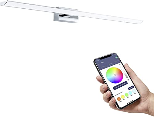 EGLO connect.Z Smart-Home LED Spiegelleuchte Tabiano-Z, L 90,5 cm, ZigBee, App und Sprachsteuerung, Lichtfarbe einstellbar (warmweiß-kaltweiß), RGB, dimmbar, Bad Wandlampe, IP44