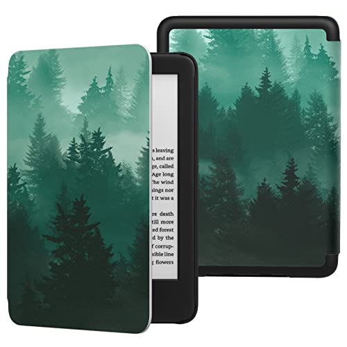 MoKo Hülle Kompatibel mit 6" All-New Kindle (11th Generation-2022 Release), Dünne Leichte Tablet Schutzhülle mit Auto Schlaf/Aufwach PC Rücken für Kindle 11 2022, Grüner Wald
