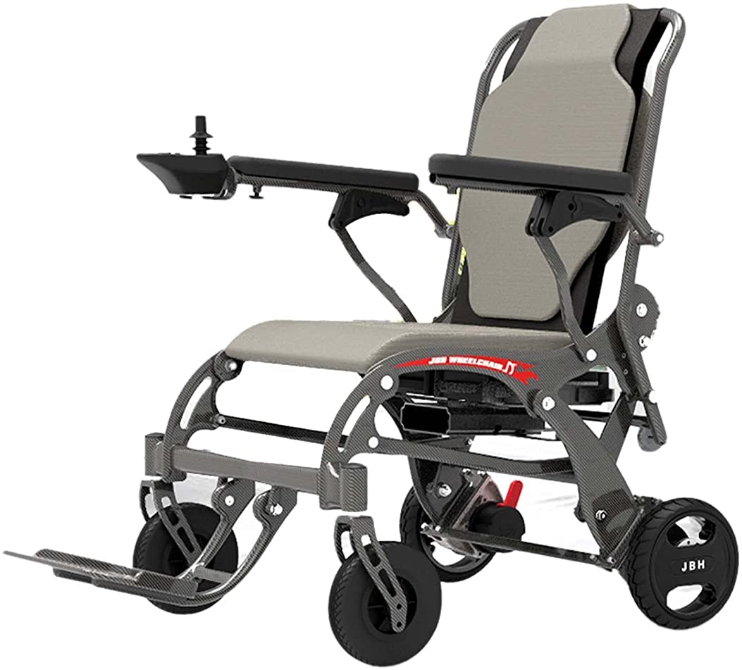BOCbco Tragbarer zusammenklappbarer und schnell zu entladender manueller Kohlefaser-Rollstuhl für Behinderte, elektromagnetische Bremse/500 KW leistungsstarker Motor/für den Innen- und Außenber