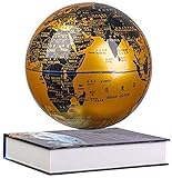cvhtroe Magnetischer schwimmender Globus mit LED-Leuchten Schwebende Erdkugel Gold Anti-Schwerkraft-rotierende Weltkugel für Home-Office-Desktop