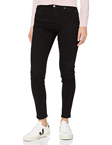 MERAKI Damen Superelastische Skinny-Jeans mit normaler Leibhöhe, Schwarz, 26W / 30L