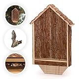 CKB LTD Fledermaus-Haus aus Holz, für den Außenbereich, für den Außenbereich, auch für Überwinterungen, für den Garten, 30,5 x 6,5 x 46,5 cm