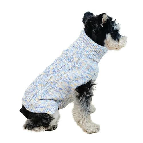 Hundepullover für kleine Hunde, warmer Pullover, Mantel, Outfit für Katzen, wollig, weich, Hunde-T-Shirt, Jacke, Blau, Größe XL