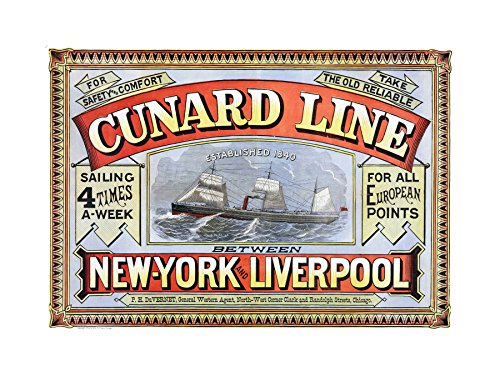 Wee Blue Coo Travel Ad Vintage Cunard Line New York Liverpool Wandkunstdruck