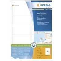 HERMA Premium - Papier - matt - permanent selbstklebend - weiß - 96 x 50.8 mm 1000 Etikett(en) (100 Bogen x 10) laminierte Adressetiketten