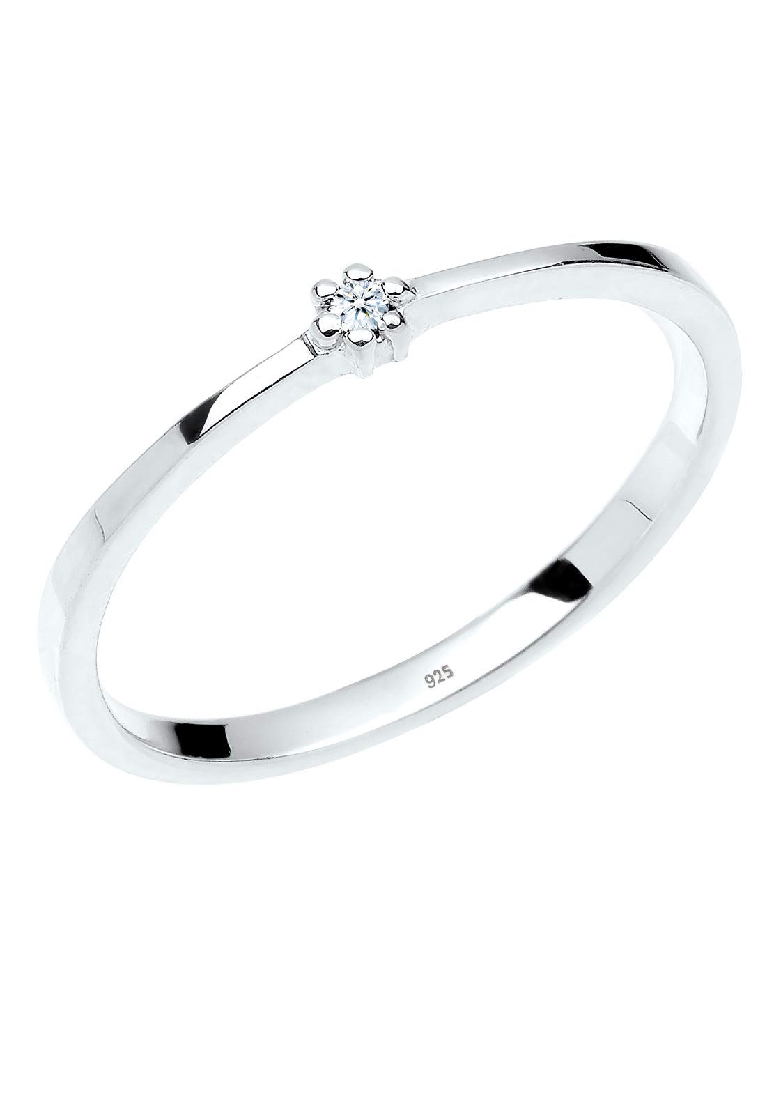 DIAMORE Ring Damen Verlobungsring mit Diamant in 925 Sterling Silber