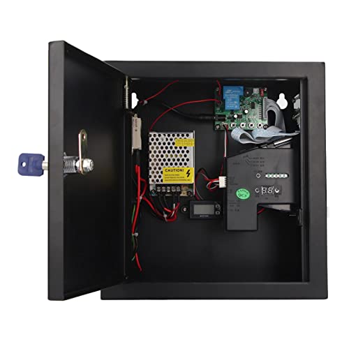 Timer-Box mit Münzbetrieb, kumulative Zeit Einfach zu montieren Einfach zu bedienen 10 A Weit verbreitete Timer-Steuerbox EU-Stecker 110‑220 V für Waschmaschinen