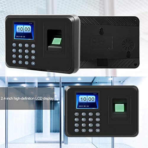 2,4-Zoll-LCD-Fingerabdruck-Anwesenheitsautomat Biometrische Fingerabdruck-Stempeluhr Mitarbeiter-Eincheckgerät(EU-Stecker)