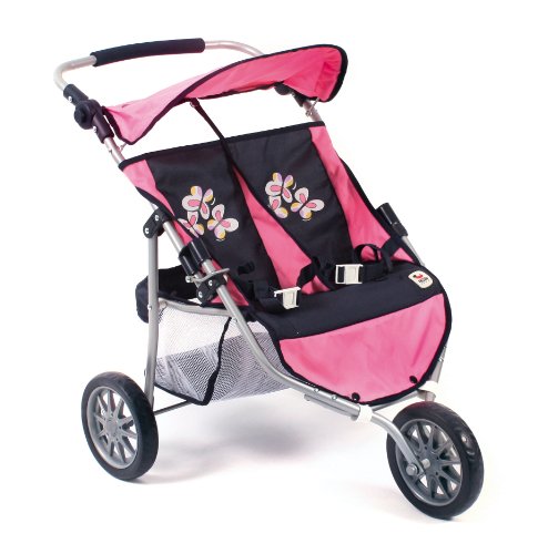 Bayer Chic 2000 697 46 - Zwillings-Jogger, pink checker, 67 x 51.5 x 71 cm