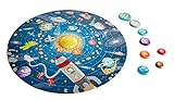 Hape Puzzle “Sonnensystem” | Rundes Sonnensystem Puzzle Spielzeug für Kinder, Holzteile und eine leuchtende LED-Sonne