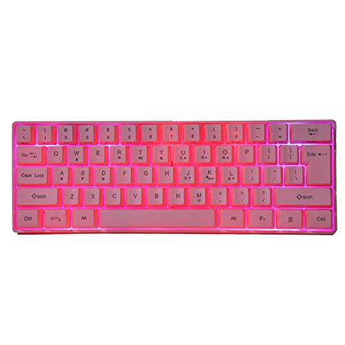 FOLOSAFENAR Gaming-Tastatur, USB-Tastatur Multifunktionstastatur RGB-beleuchtete Tastatur USB-Ladetastatur für Büro für Computerraum für rosa Lüfter für Mädchen