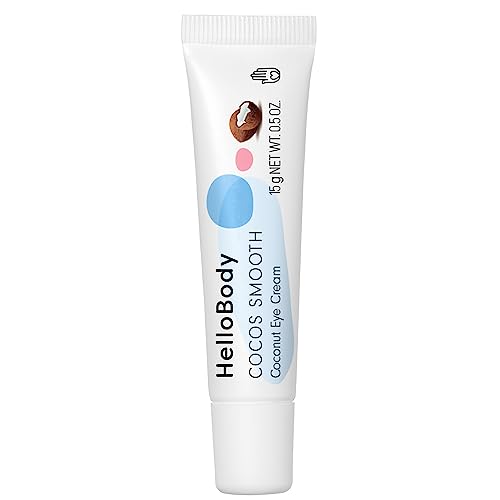 HelloBody COCOS SMOOTH tägliche Augencreme (15 ml) – feuchtigkeitsspendende Augenpflege für normale bis trockene Haut – mit Kokosnussöl & Atlas-Zedernrinden-Extrakt