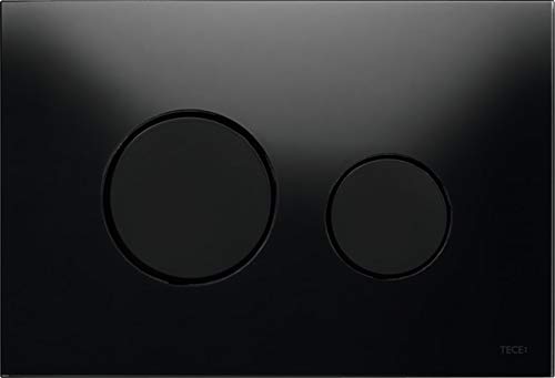 TECE WC Betätigungsplatte TECEloop Glas für Zweimengentechnik, Farbe: Glas Schwarz, Taste Schwarz