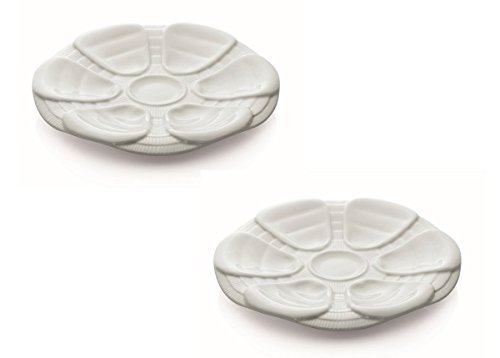 Austernteller Porzellan 25 cm - 2 Stück für je 6 Austern