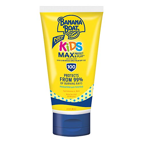 Banana Boat Sunscreen Kids MAX Protect & Play Broad Spectrum Sun Care Sunscreen Lotion - SPF 100, 4 Ounce by Banana Boat