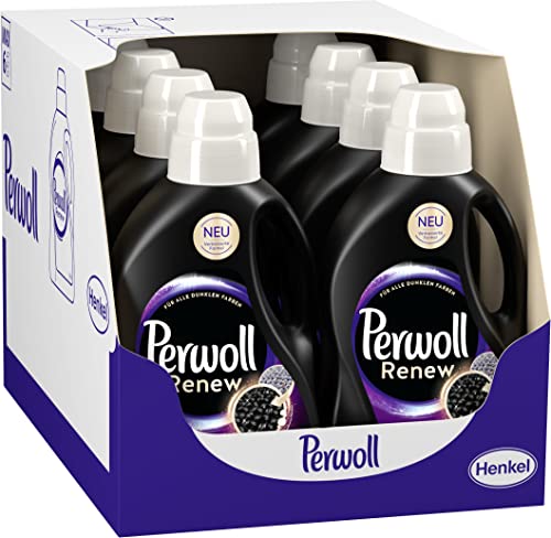 Perwoll Renew Schwarz, 192 (8 x 24 Waschladungen), Waschmittel für alle dunklen Farben, Feinwaschmittel stärkt die Fasern und verbessert die Farbintensität