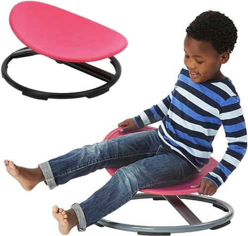 HMLOPX Kinder-Drehstuhl, Drehstuhl Sinnesschulung Körperkoordinationstraining Für Kinder Mit Autismus, Rutschfester Kleiner Schreibtischstuhl Für Lernspielzeug (Color : Pink)
