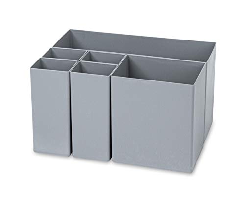 aidB NextGen Einsatzkasten Set"1+1+4 Unterteilung", 400 x 300 x 220 mm, ideal als Einsatz für Schubladen und NextGen Euroboxen