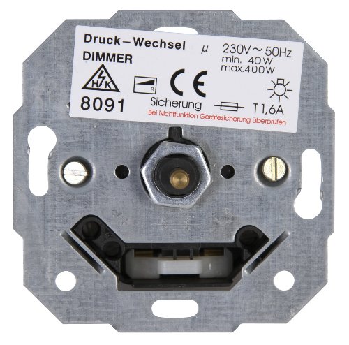 Kopp 809100006 Dimmer mit Druck-Wechselschalter (Phasenanschnitt) RL, Sockel