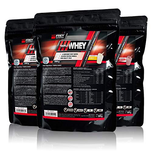 Frey Nutrition Triple Whey 3 x 500g Beutel 3er Pack (Stracciatella)