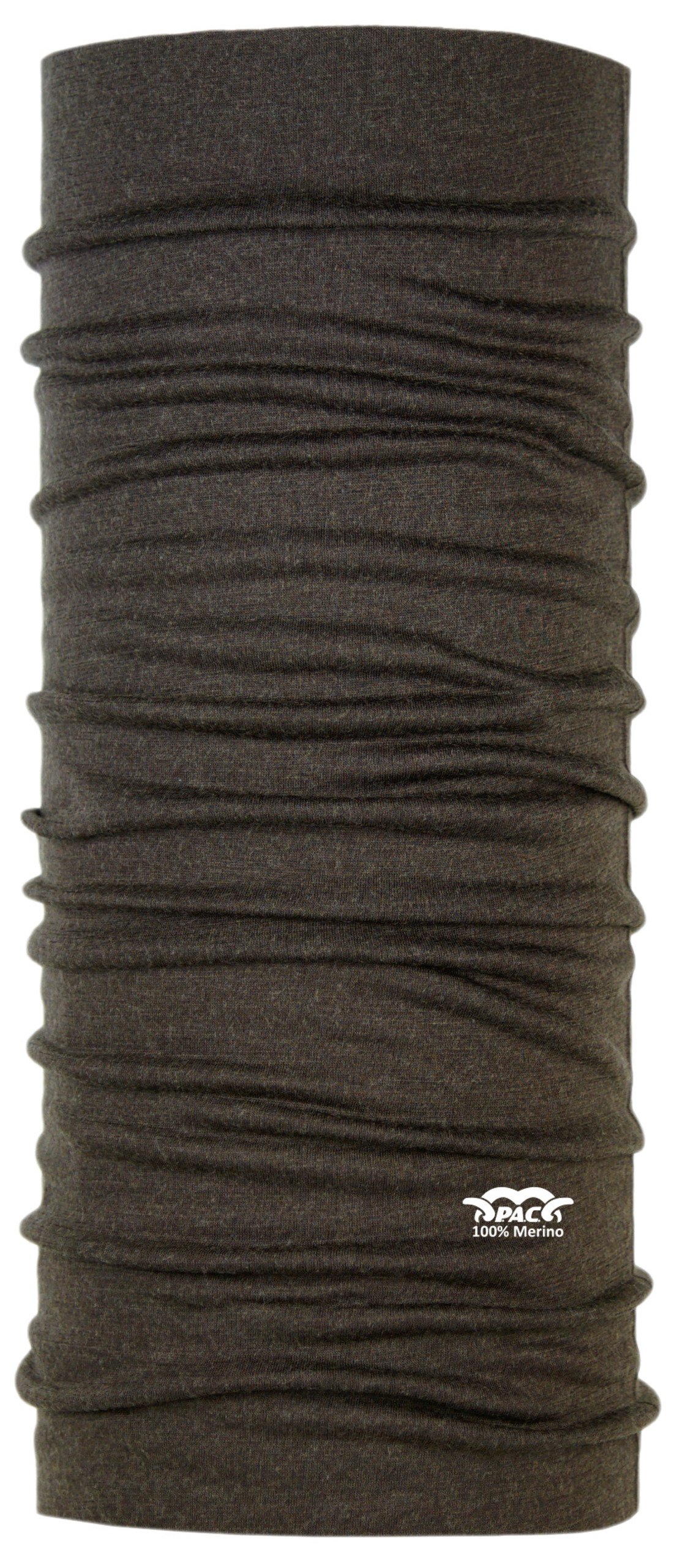 P.A.C. Merino Wool Seal Brown Multifunktionstuch - Merinowoll Schlauchtuch, Halstuch, Schal, Kopftuch, Unisex, 10 Anwendungsmöglichkeiten